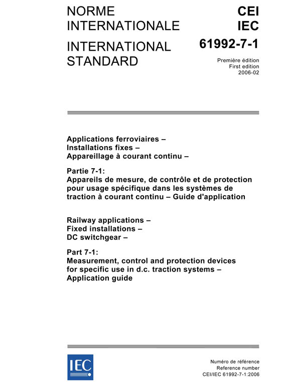 Cover IEC 61992-7-1:2006